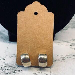 Vintage Silver Hoop Earrings Adjustable Clip on